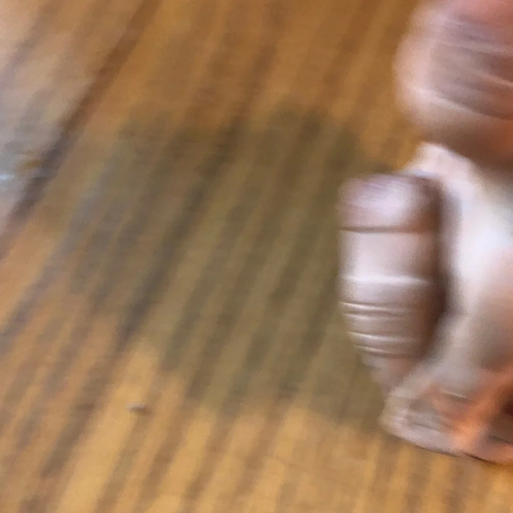 Small Peach-Toned Ceramic Elephant Figurine